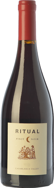 17,95 € Free Shipping | Red wine Veramonte Ritual Aged I.G. Valle de Casablanca Valley of Casablanca Chile Pinot Black Bottle 75 cl