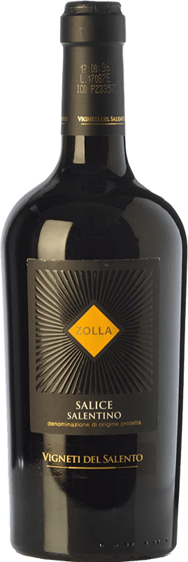 17,95 € Free Shipping | Red Wine Vigneti del Salento Zolla D.O.C. Salice Salentino Puglia Italy Malvasia, Negroamaro 75 cl