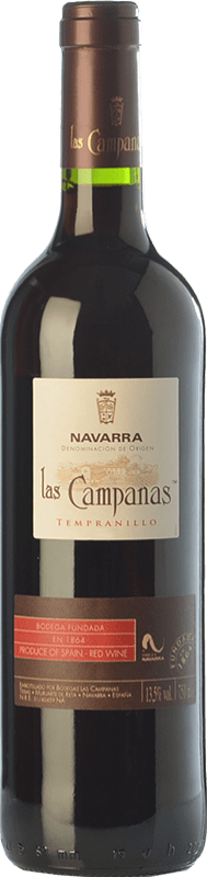 3,95 € Kostenloser Versand | Rotwein Vinícola Navarra Las Campanas Jung D.O. Navarra Navarra Spanien Tempranillo Flasche 75 cl