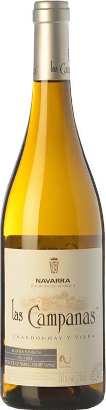 5,95 € Envio grátis | Vinho Branco Vinícola Navarra Las Campanas D.O. Navarra Navarra Espanha Viura, Chardonnay 75 cl