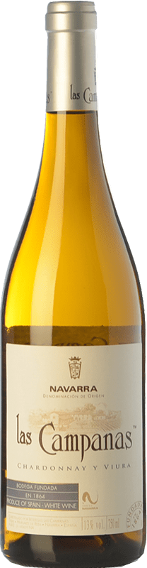 5,95 € Envio grátis | Vinho branco Vinícola Navarra Las Campanas D.O. Navarra Navarra Espanha Viura, Chardonnay Garrafa 75 cl