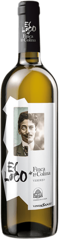 12,95 € Envío gratis | Vino blanco Vinos Sanz El Loco de Finca La Colina D.O. Rueda Castilla y León España Verdejo, Sauvignon Blanca Botella 75 cl