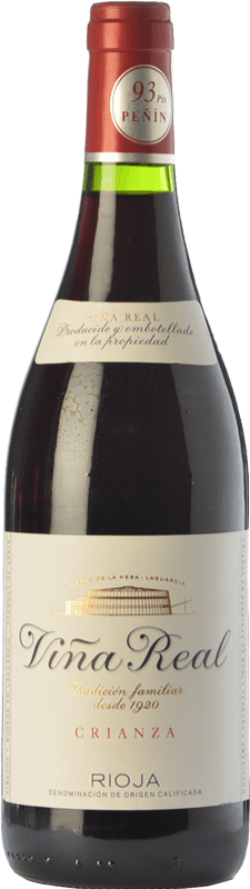 8,95 € Бесплатная доставка | Красное вино Viña Real старения D.O.Ca. Rioja Ла-Риоха Испания Tempranillo, Grenache, Graciano, Mazuelo бутылка Магнум 1,5 L