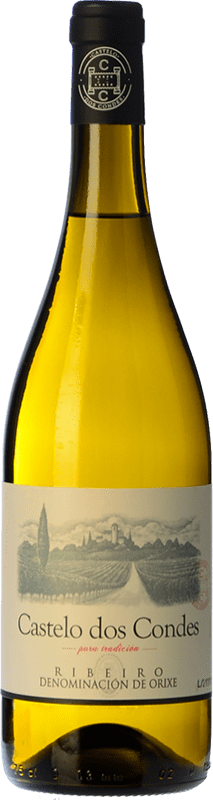 5,95 € Envío gratis | Vino blanco Viñedos de Altura Castelo Dos Condes Joven D.O. Ribeiro Galicia España Palomino Fino Botella 75 cl