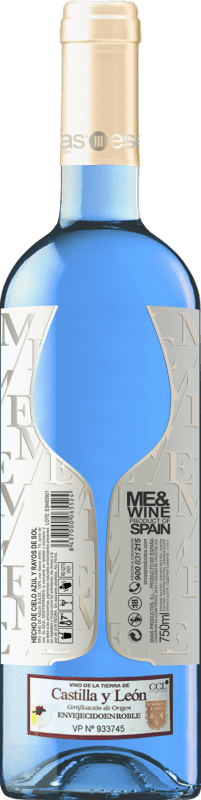 10,95 € Бесплатная доставка | Белое вино Esencias ME&Blue Испания Chardonnay бутылка 75 cl