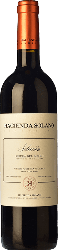 15,95 € Бесплатная доставка | Красное вино Hacienda Solano Selección D.O. Ribera del Duero Кастилия-Леон Испания Tempranillo бутылка 75 cl