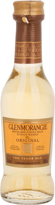 4,95 € Spedizione Gratuita | Whisky Single Malt Glenmorangie Originale Regno Unito Bottiglietta Mignon 5 cl