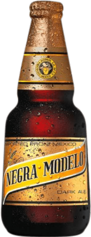 56,95 € 免费送货 | 盒装24个 啤酒 Modelo Corona Negra 三分之一升瓶 33 cl