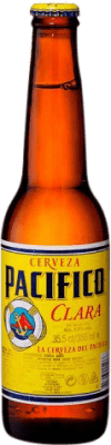 54,95 € Envio grátis | Caixa de 24 unidades Cerveja Modelo Corona Pacífico Clara Garrafa Terço 33 cl