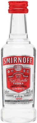 3,95 € Spedizione Gratuita | Vodka Smirnoff Red Label Francia Bottiglia Miniatura 5 cl