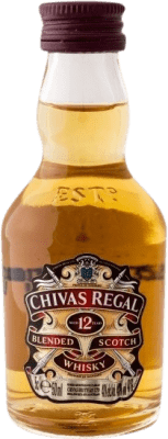 3,95 € Envoi gratuit | Blended Whisky Chivas Regal Ecosse Royaume-Uni 12 Ans Bouteille Miniature 5 cl