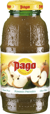 29,95 € Envio grátis | Caixa de 12 unidades Refrigerantes Zumos Pago Espanha Garrafinha 20 cl Pomme — Maçã