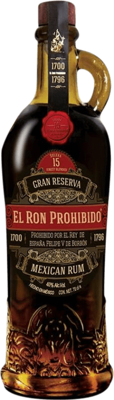 42,95 € Envío gratis | Ron Prohibido Gran Reserva 15 Años Botella 70 cl