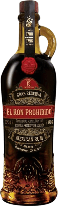 71,95 € Envío gratis | Ron Prohibido Gran Reserva 15 Años Botella 70 cl