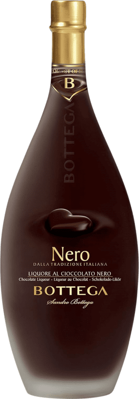14,95 € Kostenloser Versand | Sahnelikör Bottega Nero — Schwarz Italien Medium-Flasche 50 cl Dark Chocolate — Zartbitterschokolade