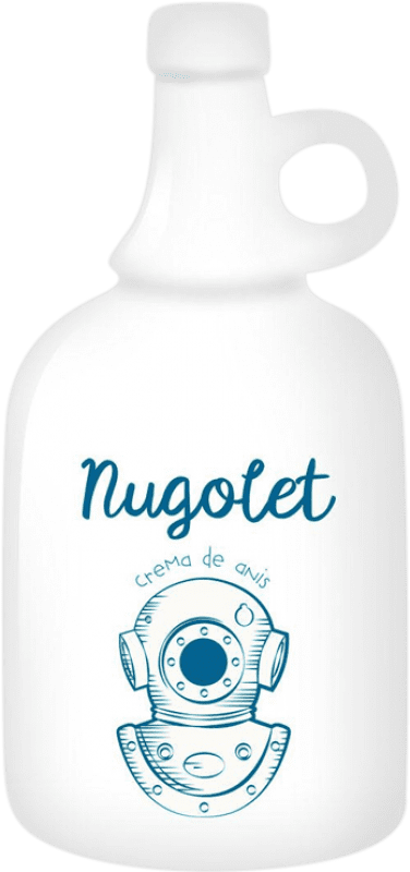 15,95 € Envío gratis | Crema de Licor SyS Nugolet Crema de Anís Botella 1 L