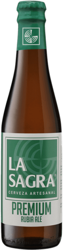 39,95 € 免费送货 | 盒装24个 啤酒 La Sagra Ale, Premium — 高端, Rubia — 淡色啤酒 西班牙 三分之一升瓶 33 cl