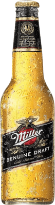 39,95 € Envio grátis | Caixa de 24 unidades Cerveja Miller Genuine Garrafa Terço 33 cl