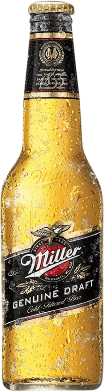 55,95 € 免费送货 | 盒装24个 啤酒 Miller Genuine 美国 三分之一升瓶 33 cl