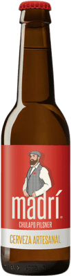 28,95 € Envío gratis | Caja de 24 unidades Cerveza La Sagra Madrí Chulapo Botellín Tercio 33 cl