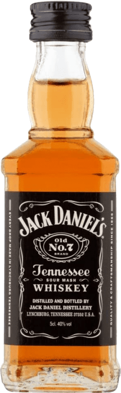 3,95 € Spedizione Gratuita | Whisky Bourbon Jack Daniel's Old No.7 stati Uniti Bottiglia Miniatura 5 cl