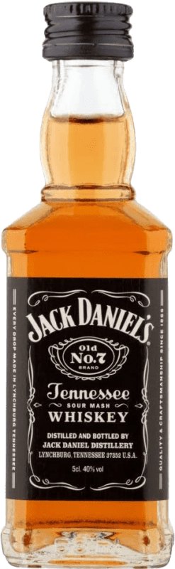 3,95 € Envio grátis | Whisky Bourbon Jack Daniel's Old Nº 7 Estados Unidos Garrafa Miniatura 5 cl