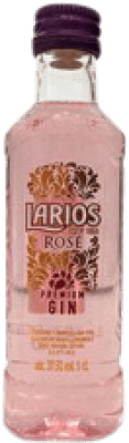 2,95 € Kostenloser Versand | Gin Larios Rosé Premium Gin Spanien Miniaturflasche 5 cl