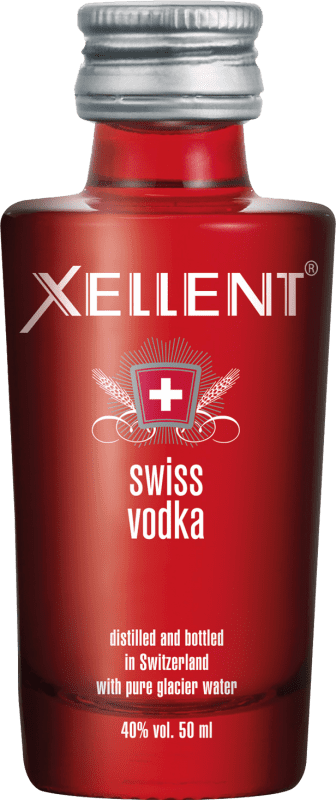 5,95 € Envío gratis | Vodka Willisau Xellent Suiza Botellín Miniatura 5 cl