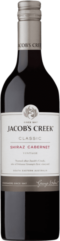 6,95 € Envío gratis | Vino tinto Jacob's Creek Classic Shiraz Cabernet Syrah, Cabernet Sauvignon Botella 75 cl
