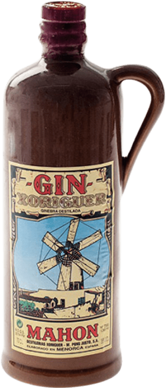 25,95 € Envio grátis | Gin Xoriguer Gin Caneca Cerámica Garrafa 70 cl