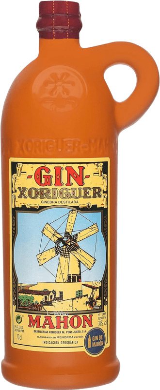 26,95 € Spedizione Gratuita | Gin Xoriguer Gin Caneca Cerámica Bottiglia 70 cl