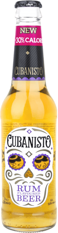 51,95 € Envio grátis | Caixa de 24 unidades Cerveja Cubanisto Rum Flavoured Reino Unido Garrafa Terço 33 cl