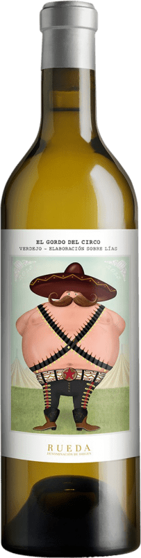 42,95 € Envío gratis | Vino blanco Casa Rojo El Gordo del Circo D.O. Rueda Castilla y León Verdejo Botella Magnum 1,5 L