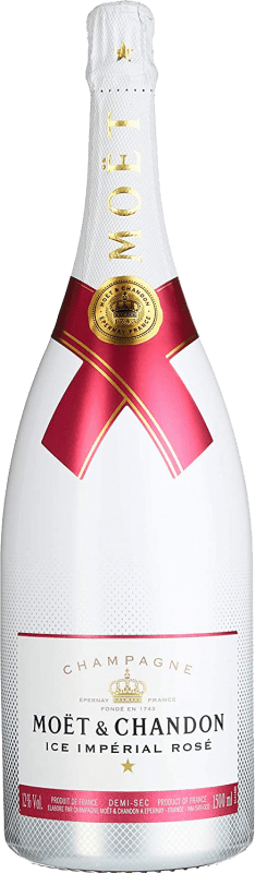 162,95 € Envío gratis | Espumoso rosado Moët & Chandon Ice Impérial Rose A.O.C. Champagne Champagne Francia Pinot Negro, Chardonnay, Pinot Meunier Botella Magnum 1,5 L