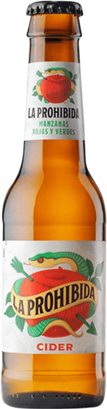 43,95 € Spedizione Gratuita | Scatola da 24 unità Sidro La Prohibida Cider Spagna Bottiglietta 25 cl Manzana — Mela