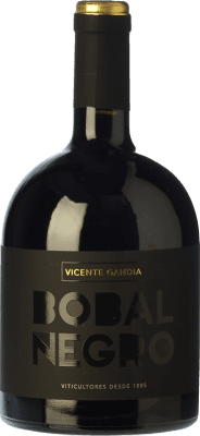 24,95 € Envío gratis | Vino tinto Vicente Gandía Negro D.O. Utiel-Requena España Bobal Botella 75 cl