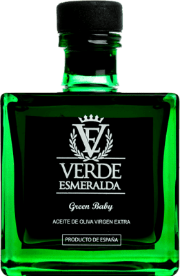 11,95 € Envio grátis | Azeite de Oliva Verde Esmeralda Baby Green Picual Garrafa Miniatura 10 cl