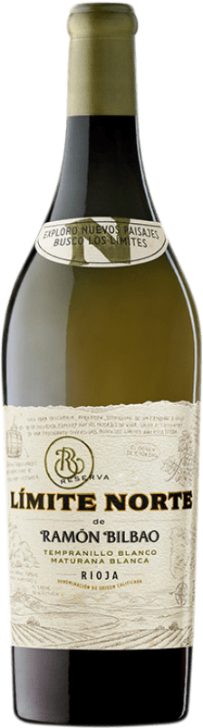 26,95 € Kostenloser Versand | Weißwein Ramón Bilbao Límite Norte D.O.Ca. Rioja La Rioja Spanien Tempranillo Weiß, Maturana Weiß Flasche 75 cl
