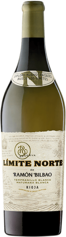 27,95 € Envío gratis | Vino Blanco Ramón Bilbao Límite Norte D.O.Ca. Rioja La Rioja España Tempranillo, Maturana 75 cl