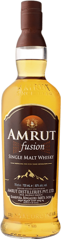 48,95 € Envio grátis | Whisky Single Malt Amrut Indian Amrut Fusion Garrafa 70 cl