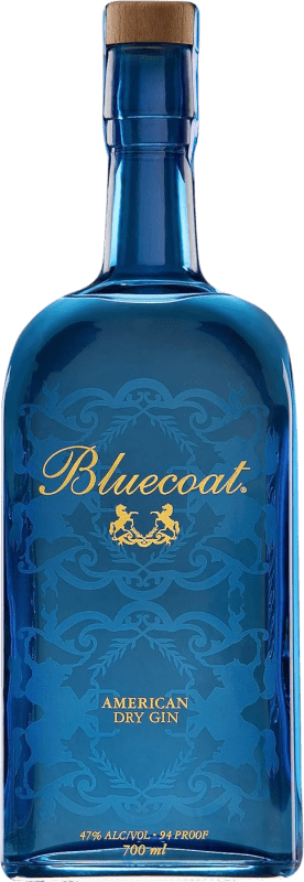 46,95 € Envío gratis | Ginebra Philadelphia Bluecoat American Dry Gin Barrel Reserva Botella 70 cl