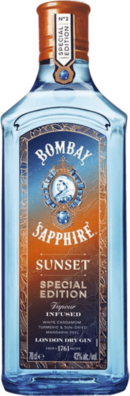 24,95 € Envío gratis | Ginebra Gin Bombay Sapphire Sunset Edición Limitada Reino Unido 70 cl Cardamom — Cardamomo, Mandarin — Mandarina