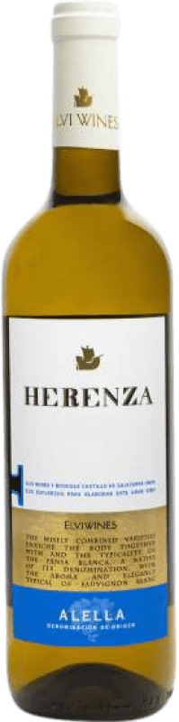 10,95 € Envío gratis | Vino blanco Elvi Herenza Blanco Kosher D.O. Alella Cataluña España Sauvignon Blanca, Pansa Blanca Botella 75 cl