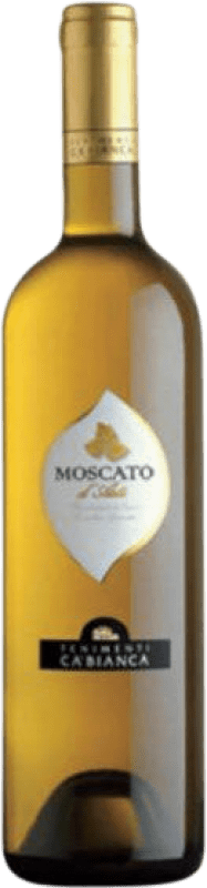 10,95 € 免费送货 | 白起泡酒 Tenimenti Ca' Bianca D.O.C.G. Moscato d'Asti 皮埃蒙特 意大利 Muscatel Small Grain 瓶子 75 cl