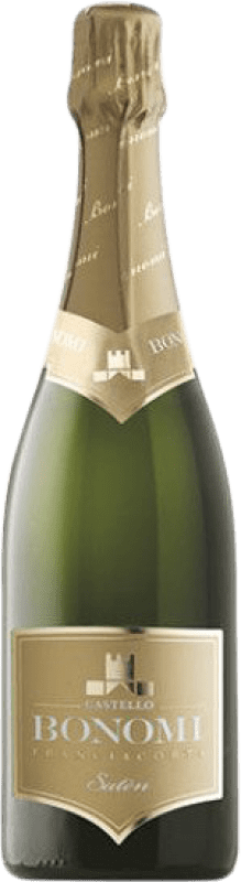 43,95 € Kostenloser Versand | Weißer Sekt Castello Bonomi Satèn Brut D.O.C.G. Franciacorta Lombardei Italien Chardonnay Flasche 75 cl