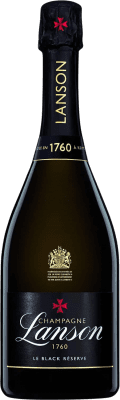 58,95 € Бесплатная доставка | Белое игристое Lanson Le Black брют Резерв A.O.C. Champagne шампанское Франция Pinot Black, Chardonnay бутылка 75 cl