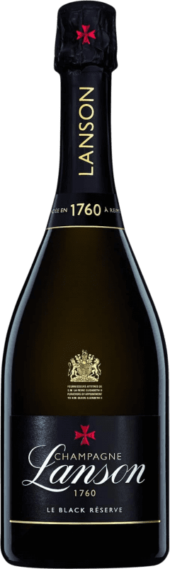 58,95 € Бесплатная доставка | Белое игристое Lanson Le Black брют Резерв A.O.C. Champagne шампанское Франция Pinot Black, Chardonnay бутылка 75 cl