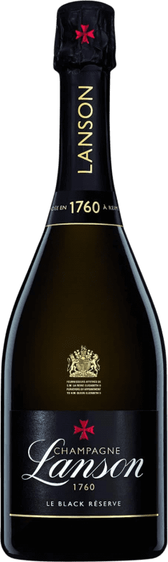 73,95 € Free Shipping | White Sparkling Wine Lanson Brut Black Edition Reserve — Aged A.O.C. Champagne Champagne France Pinot Noir, Chardonnay 75 cl