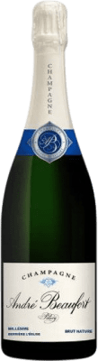 96,95 € Бесплатная доставка | Белое игристое вино André Beaufort Derrière L'Eglise Природа Брута A.O.C. Champagne шампанское Франция Pinot Black, Chardonnay Органический бутылка 75 cl