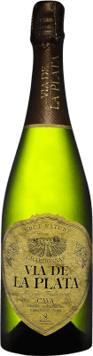 13,95 € Envio grátis | Espumante branco Vía de la Plata Brut Nature D.O. Cava Extremadura Espanha Chardonnay Garrafa 75 cl